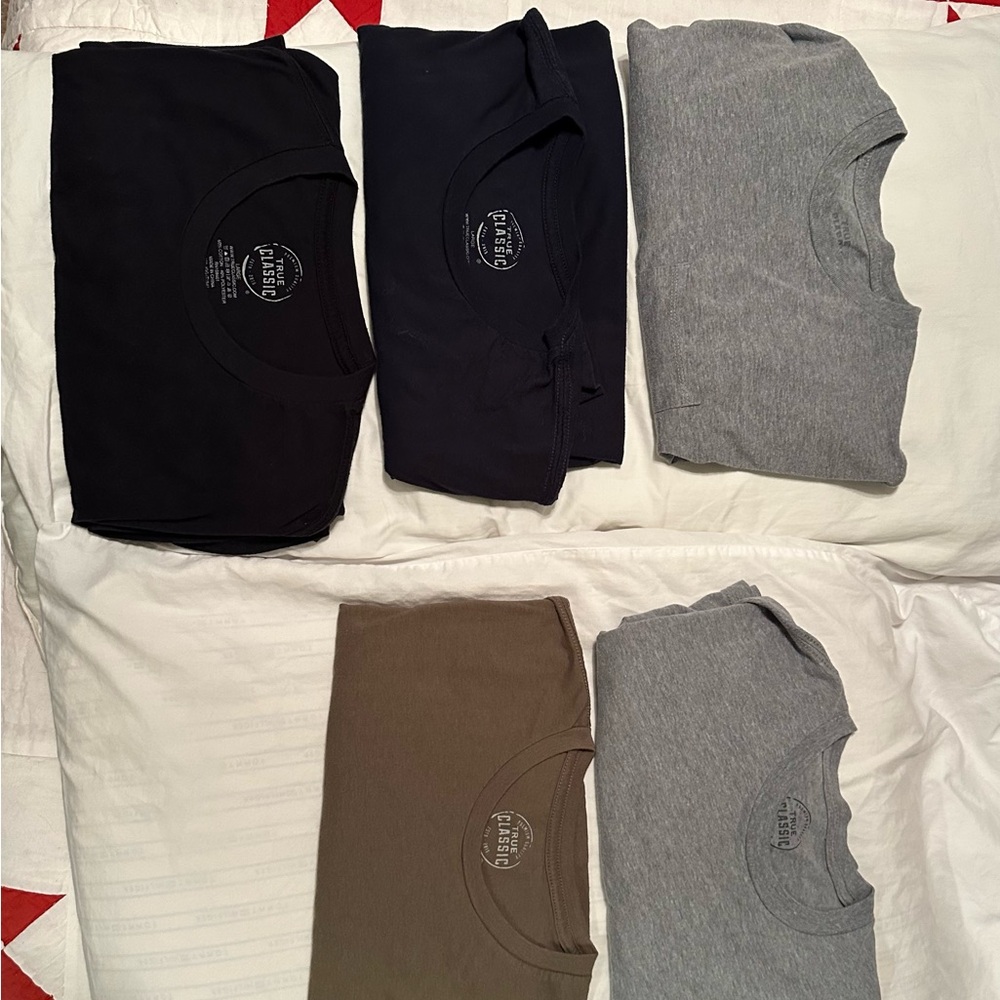 5 True Classic Shits - 4 Shirt Sleeve & 1 Long Sleeve